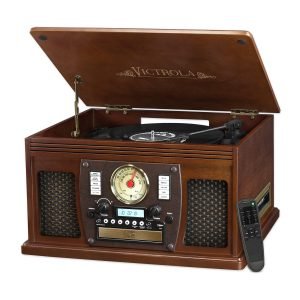 Victrola Nostalgic Aviator Wood 8-in-1 Bluetooth Turntable Entertainment Center review